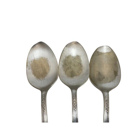 Vtg Lot 3 Oneida Queen Bess II 8.25in Serving Tablespoons 1946 Silverplate 3pc - Picture 4 of 8